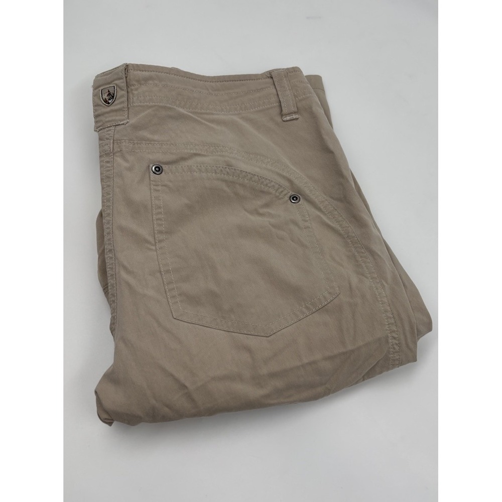 Kuhl Women's 8 Free Range Cargo Cotton Tan Hiking Straight Capris Pants